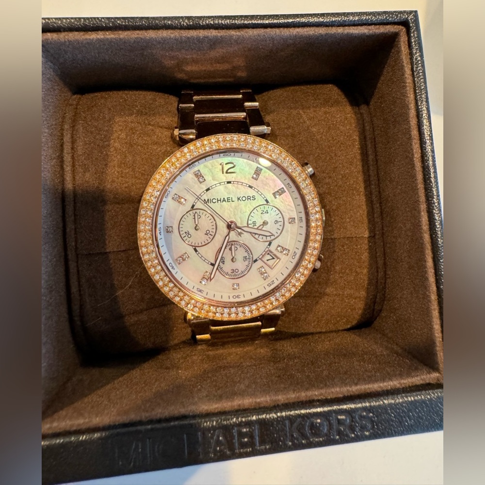 Michael Kors rose gold watch for women